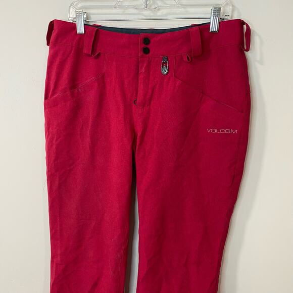 Volcom Women's Transfer Snow Pant Straight Leg Dark Pink Medium Ski Snowboard - Picture 7 of 11